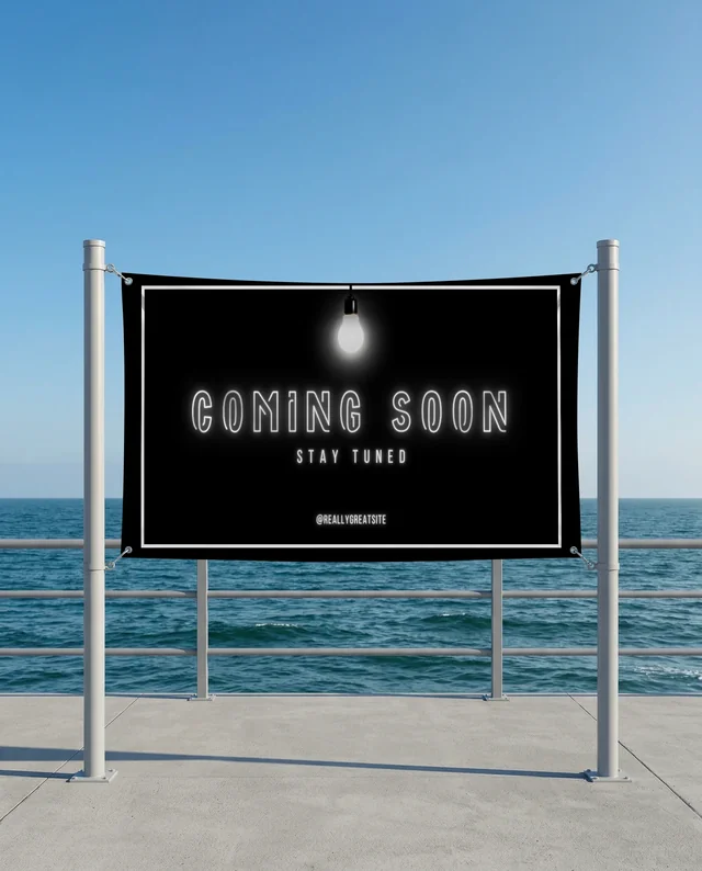 Elegant Coastal Banner Mockup with Serene Ocean View