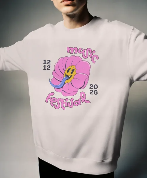 Stylish Mockup of a Sweatshirt on a Male Model