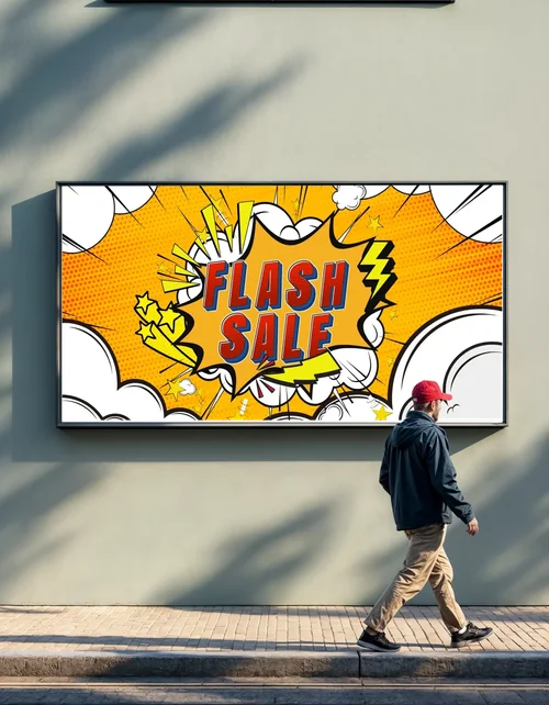 Realistic Billboard Mockup in Urban Setting - Crisp Design
