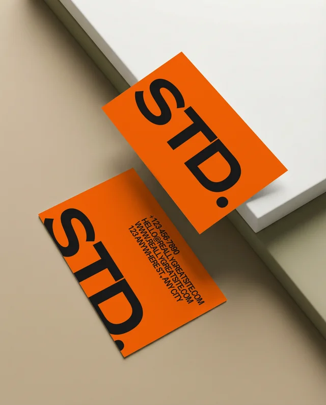 Elegant Mockup of Minimalist Business Card Design