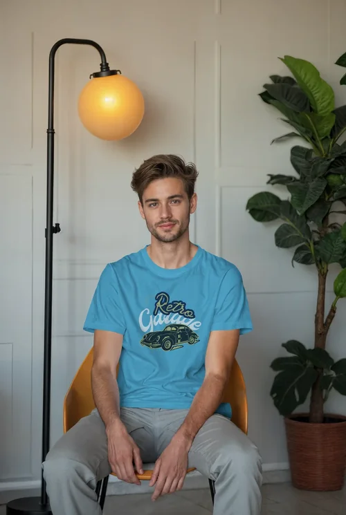 Mockup of T-Shirt with Soft Neutral Background Colors