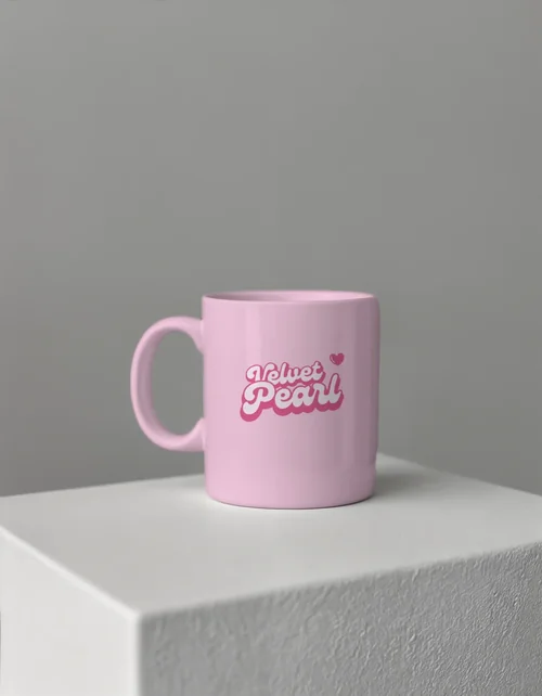 Elegant Mug Mockup with Neutral Gray Background and Soft Colors