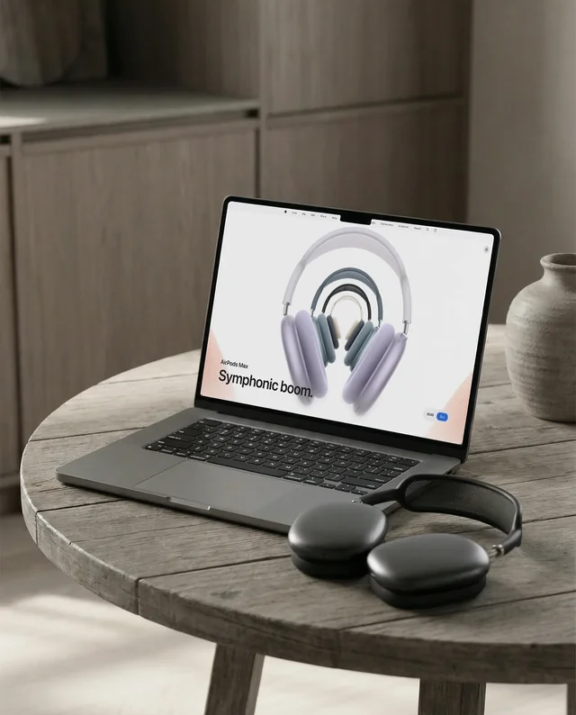 Minimalist MacBook Mockup for Serene Workspaces