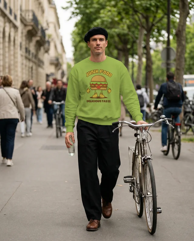 Stylish Sweatshirt Mockup of Young Man in Urban Setting