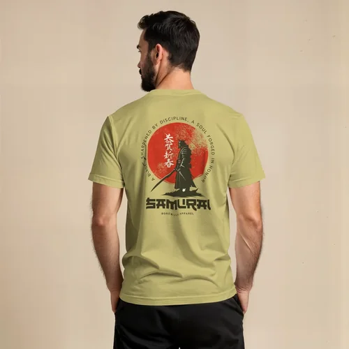 Mockup of T-Shirt Against Soft Neutral Background Colors