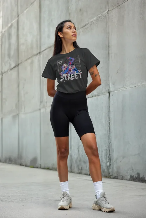 Urban Mockup T-Shirt with Minimalist Background Colors