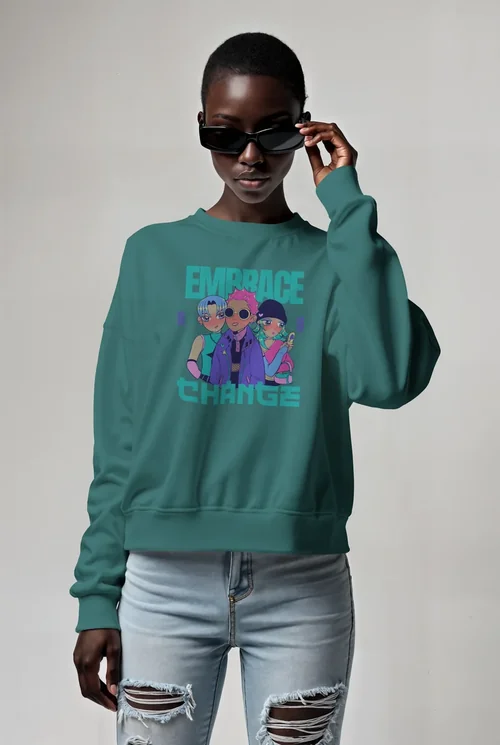Stylish Mockup of a Confident Woman in Sweatshirt