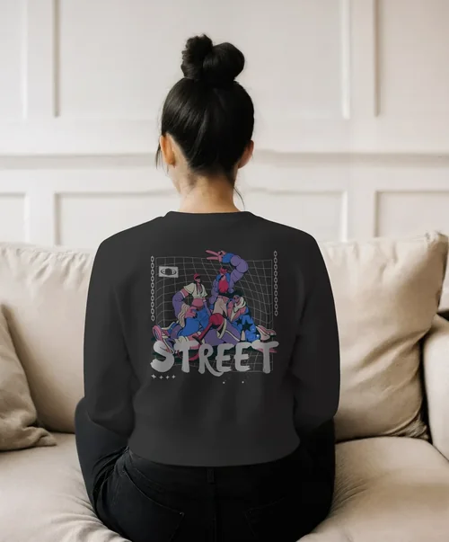 Stylish Mockup of a Young Woman in a Sweatshirt