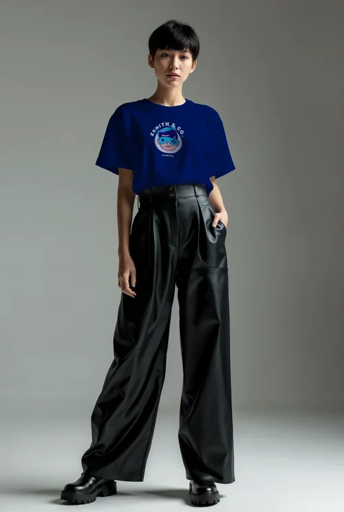 Stylish T-Shirt Mockup Featuring a Confident Supermodel