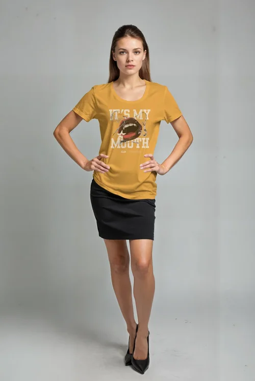 Mockup T-Shirt in Soft Gray Background with Elegant Colors