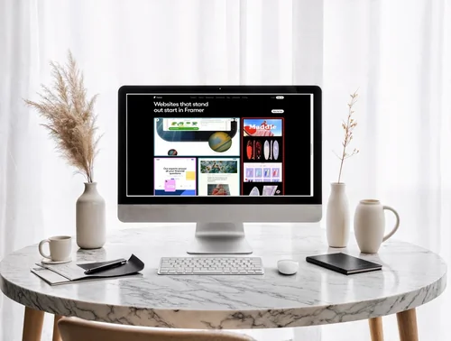 Modern iMac Mockup for a Serene Workspace Design