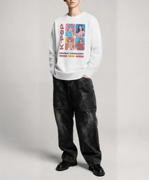 Stylish Mockup of Oversized Sweatshirt for Streetwear