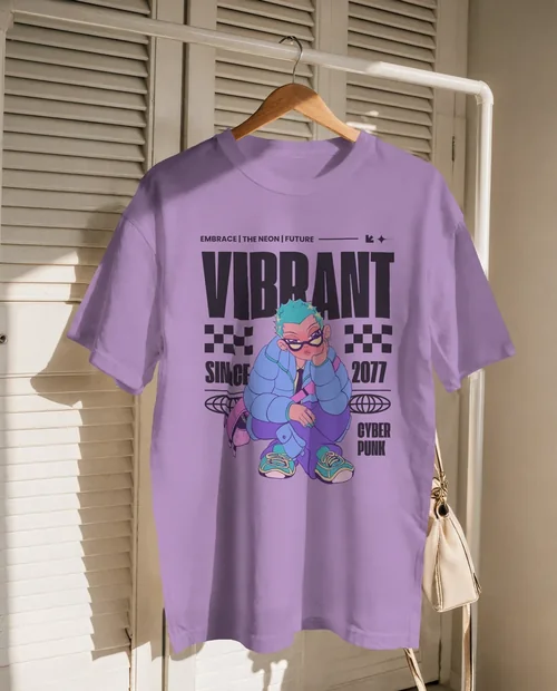 Elegant T-Shirt Mockup on Wooden Hanger