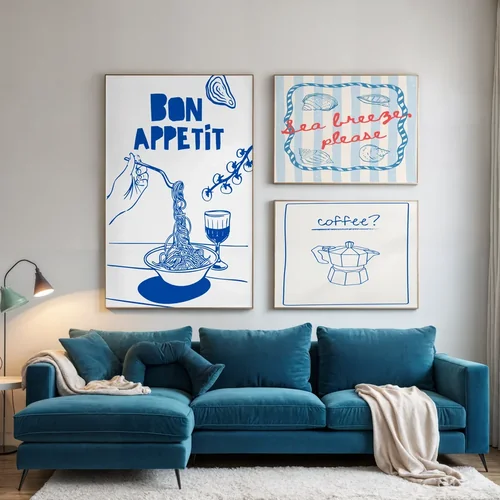 Cozy Mockup Poster with Deep Teal Sofa and Soft Colors