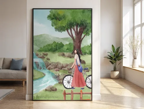 Serene Mockup Poster with Vibrant Colors and Background