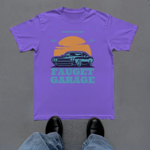 Stylish Mockup of White T-Shirt on Gray Textured Background