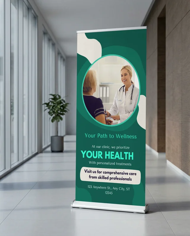 Modern Minimalist Indoor Space with Banner Mockup Display