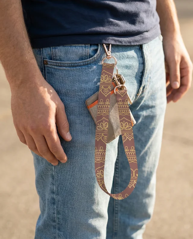Stylish Lanyard Mockup with Casual Fashion Accessories