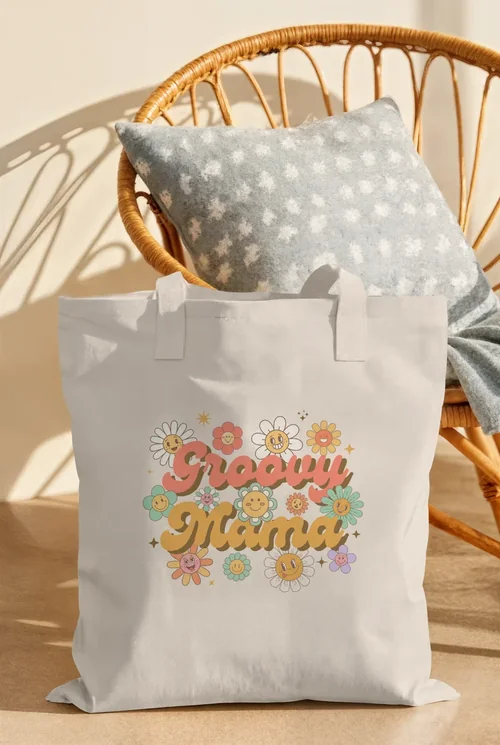 Elegant Mockup of a Minimalist Tote Bag Scene