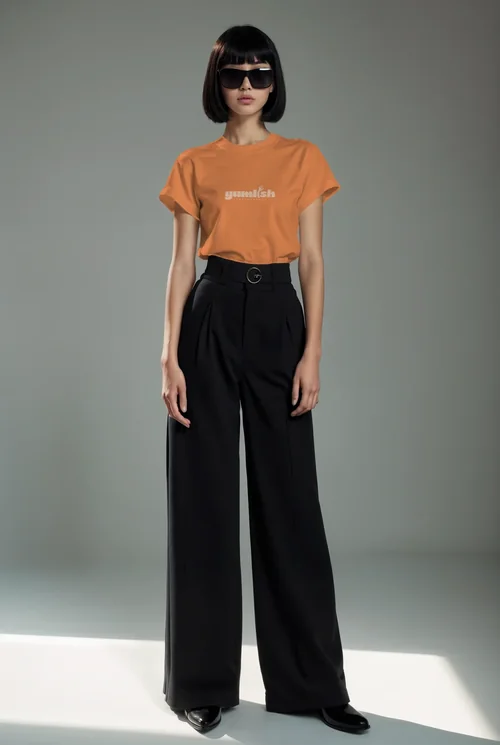 Mockup of Stylish T-Shirt in Minimalist Fashion Setting