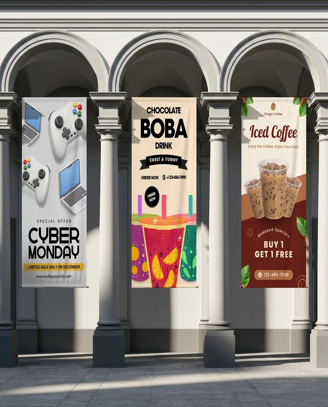 Elegant Classical Architecture Mockup with Banner Design