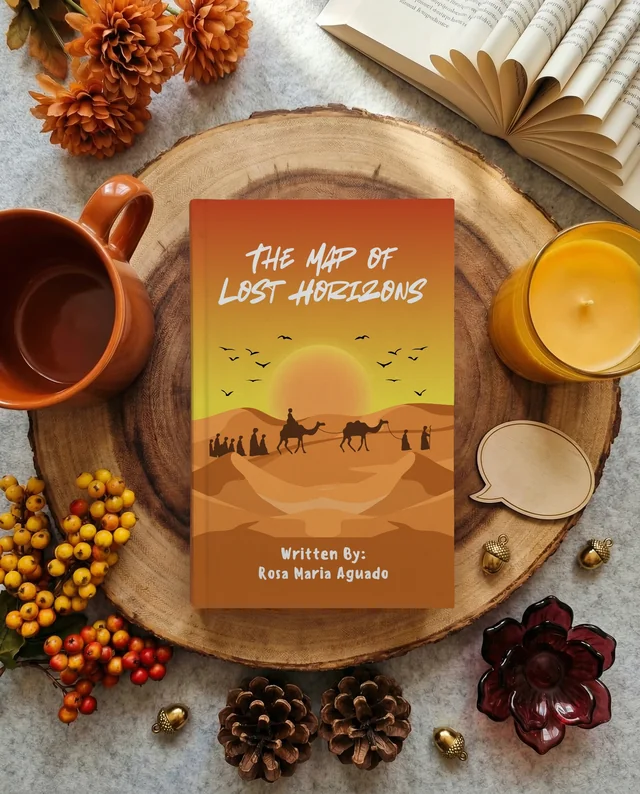 Autumn Mockup of a Cozy Book Flat Lay Scene