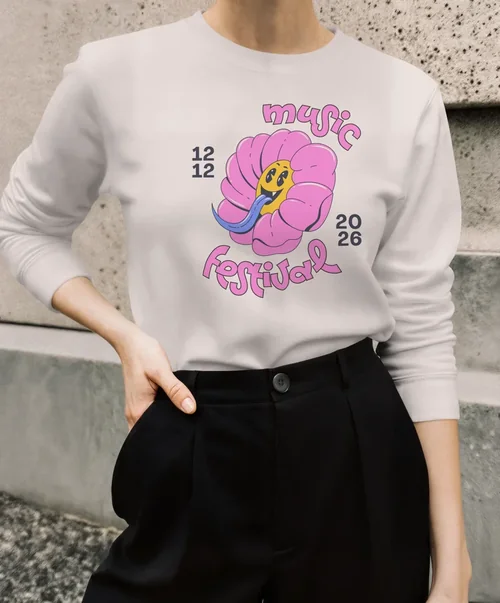 Stylish Sweatshirt Mockup Against Concrete Wall