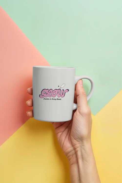 Pastel Colors Mockup of a Cheerful Mug in Abstract Background