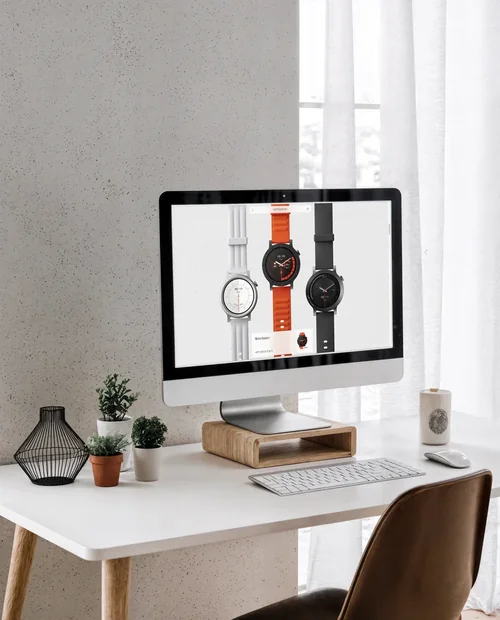 Modern iMac Mockup for a Cozy Workspace