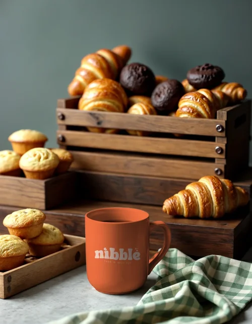 Rustic Mockup Mug on Neutral Grey Background with Warm Colors