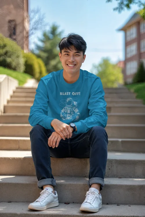 Stylish Sweatshirt Mockup for Casual Outdoor Scenes