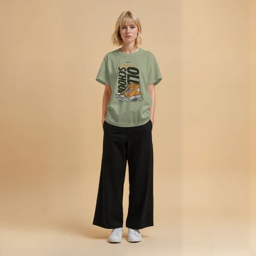 Minimalist T-Shirt Mockup with Soft Beige Background Colors