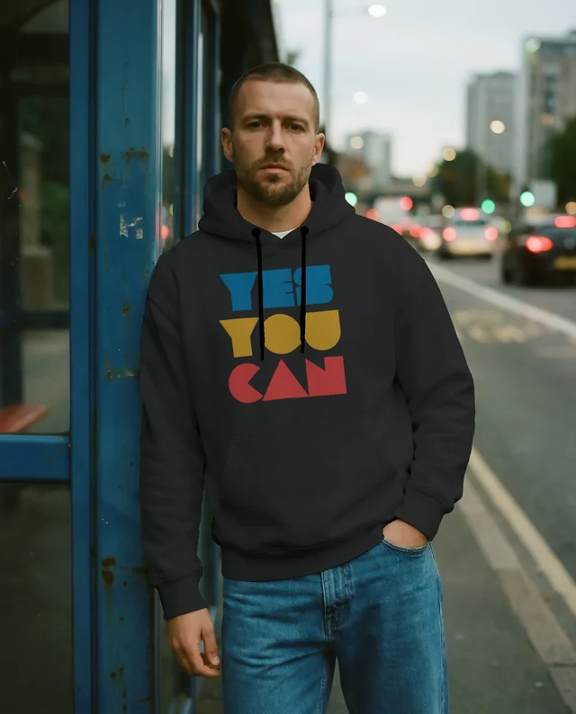Stylish Hoodie Mockup of a Young Man in Urban Setting