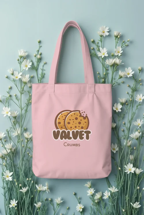 Mockup of a Serene White Tote Bag with Floral Details