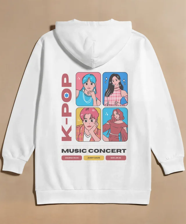 Oversized White Hoodie Mockup on Neutral Background