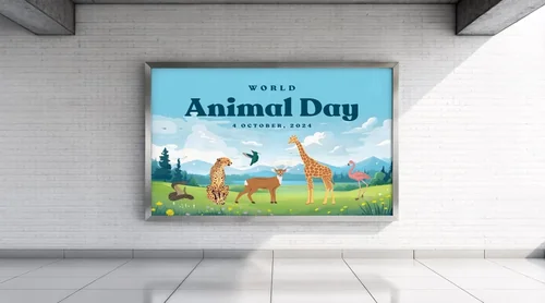 Minimalist Mockup for Billboard Display in Gallery Room