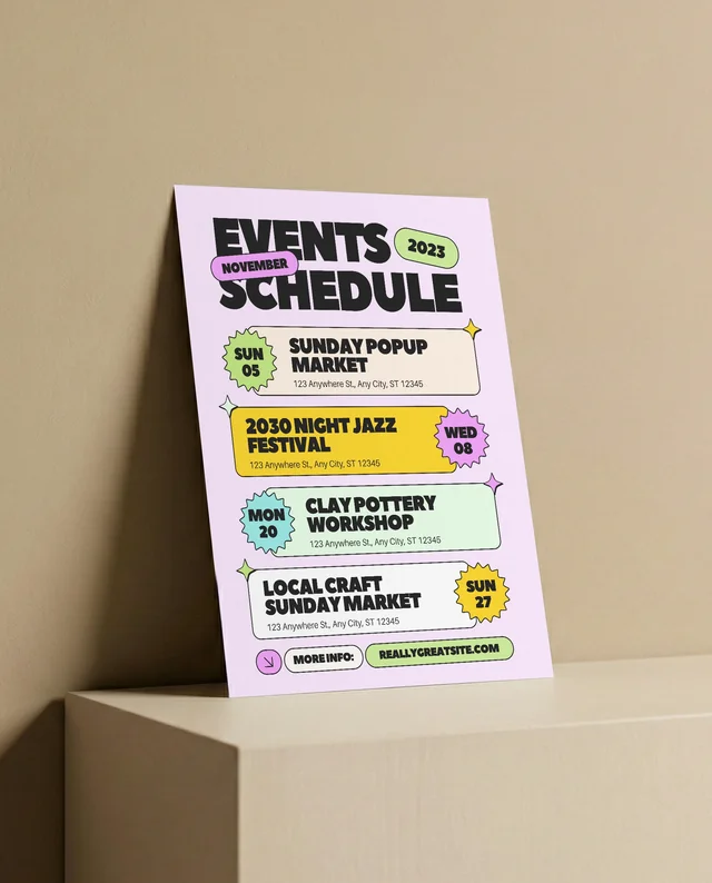Elegant Mockup of a Blank Flyer Against Beige Wall