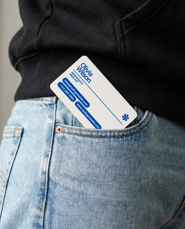 Casual Outfit Mockup Featuring Business Card in Pocket