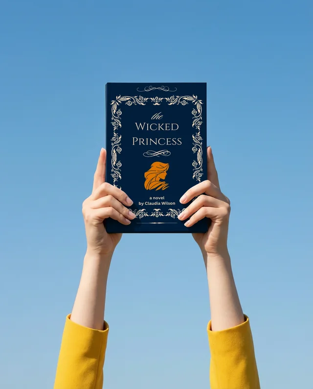 Inspiring Book Mockup Against Clear Blue Sky