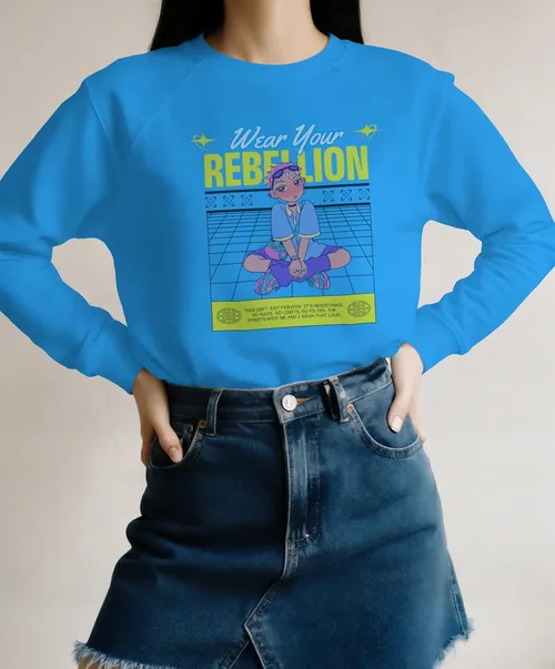 Stylish Mockup of a Confident Woman in Sweatshirt