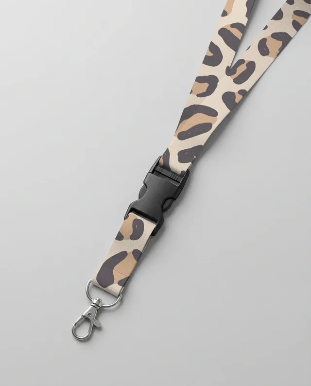 Sleek White Lanyard Mockup on Light Gray Surface