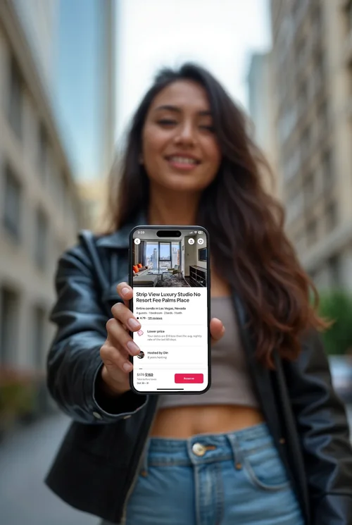 Mockup of Stylish Woman with iPhone 16 Pro Max