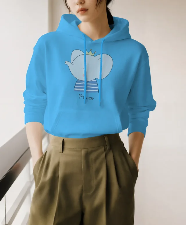 Cozy Hoodie Mockup of Young Woman by Large Window