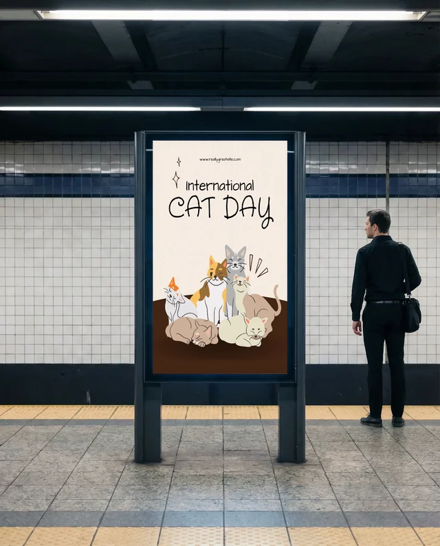 Modern Subway Station Mockup with Billboard Display