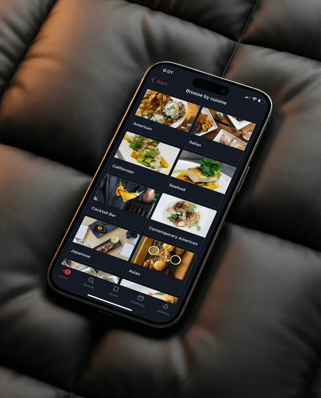 Elegant iPhone Mockup on Textured Black Leather Surface