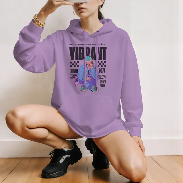 Cozy Hoodie Mockup of Young Woman Taking a Selfie