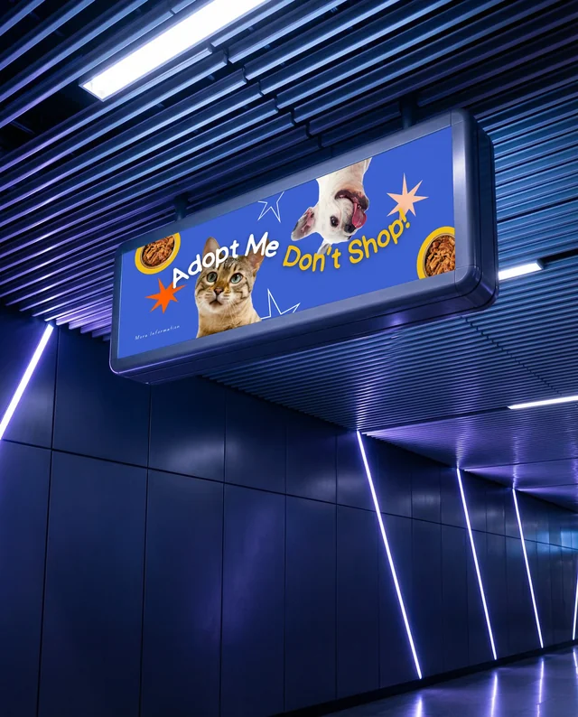 Futuristic Corridor Mockup for Billboard Display