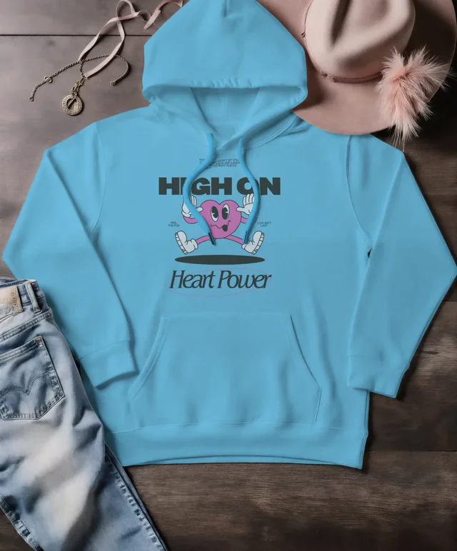 Stylish Hoodie Mockup on Rustic Wooden Surface