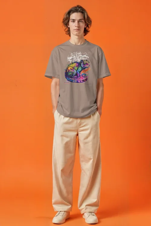 Vibrant Orange Background Mockup for Stylish T-Shirt