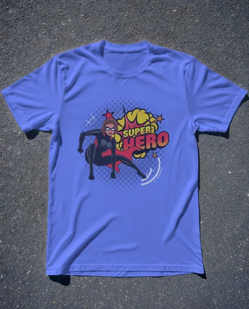 Realistic T-Shirt Mockup on Textured Asphalt Surface